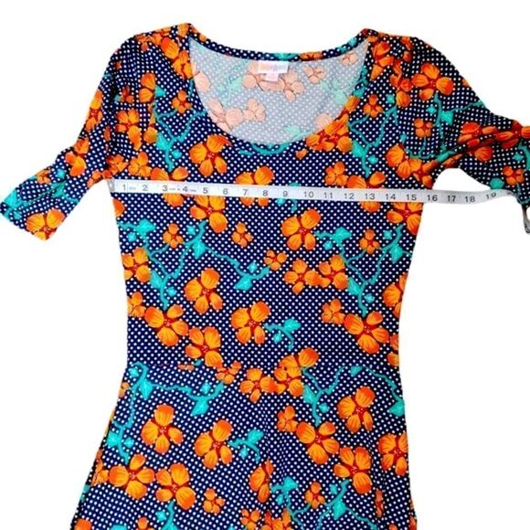 LuLaRoe Macy Polka & Floral Maxi Dress SMALL - Picture 10 of 15